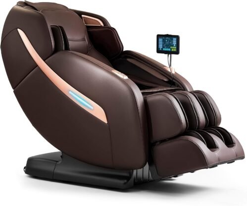 MYNTA Massage Chair Full Body, Zero Gravity SL Track Shiatsu Massage Recliner Chair with Heat, M1612 Expresso