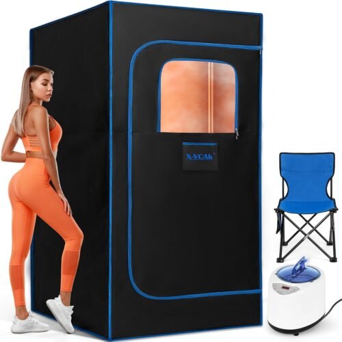 Portable Sauna Box, Steam Sauna Tent for Home with Steamer, Remote Control, Folding Chair, 9 Levels, 2.6’ x 2.6’ x 5.9’