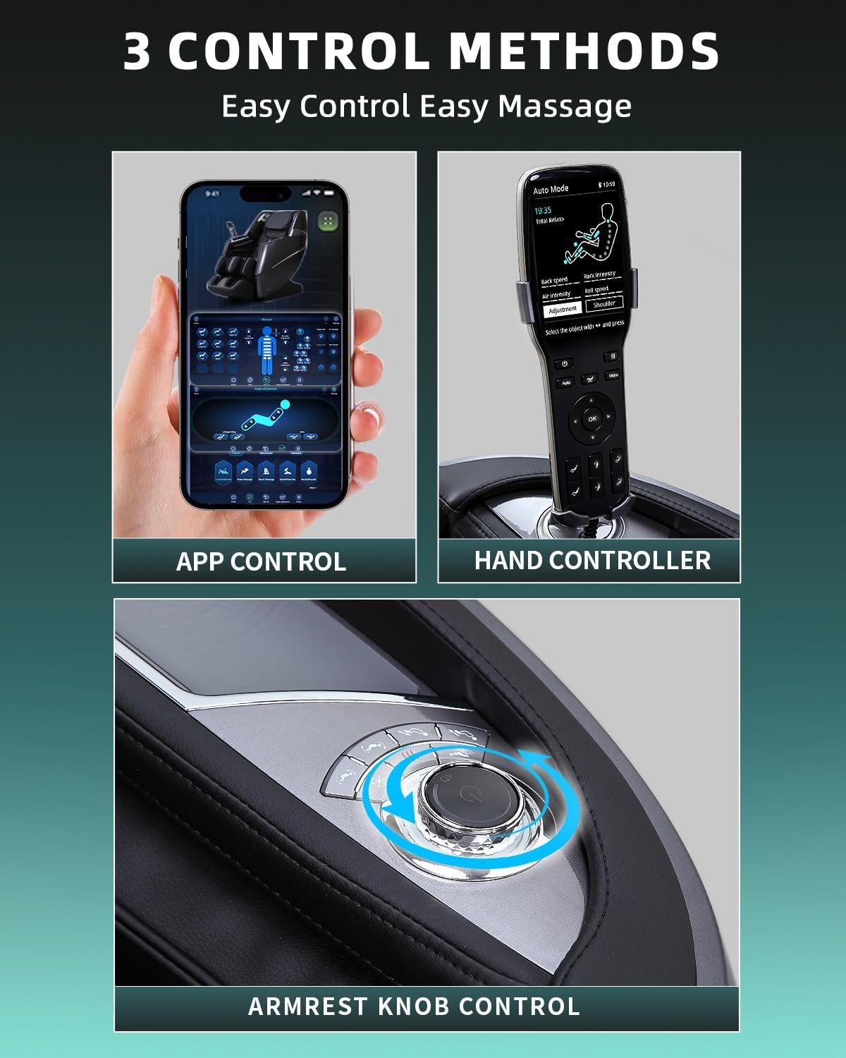 Massage Chair Full Body, 4D Zero Gravity Massage Chairs, 20 Auto Modes, 11 Massage Technique, 40 Airbags Shiatsu Massage, APP Control with HiFi Bluetooth Speaker Black - Image 5